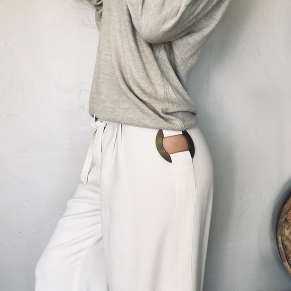 Vintage Valentino Off White Cut Out Pants - Picture 1 of 3